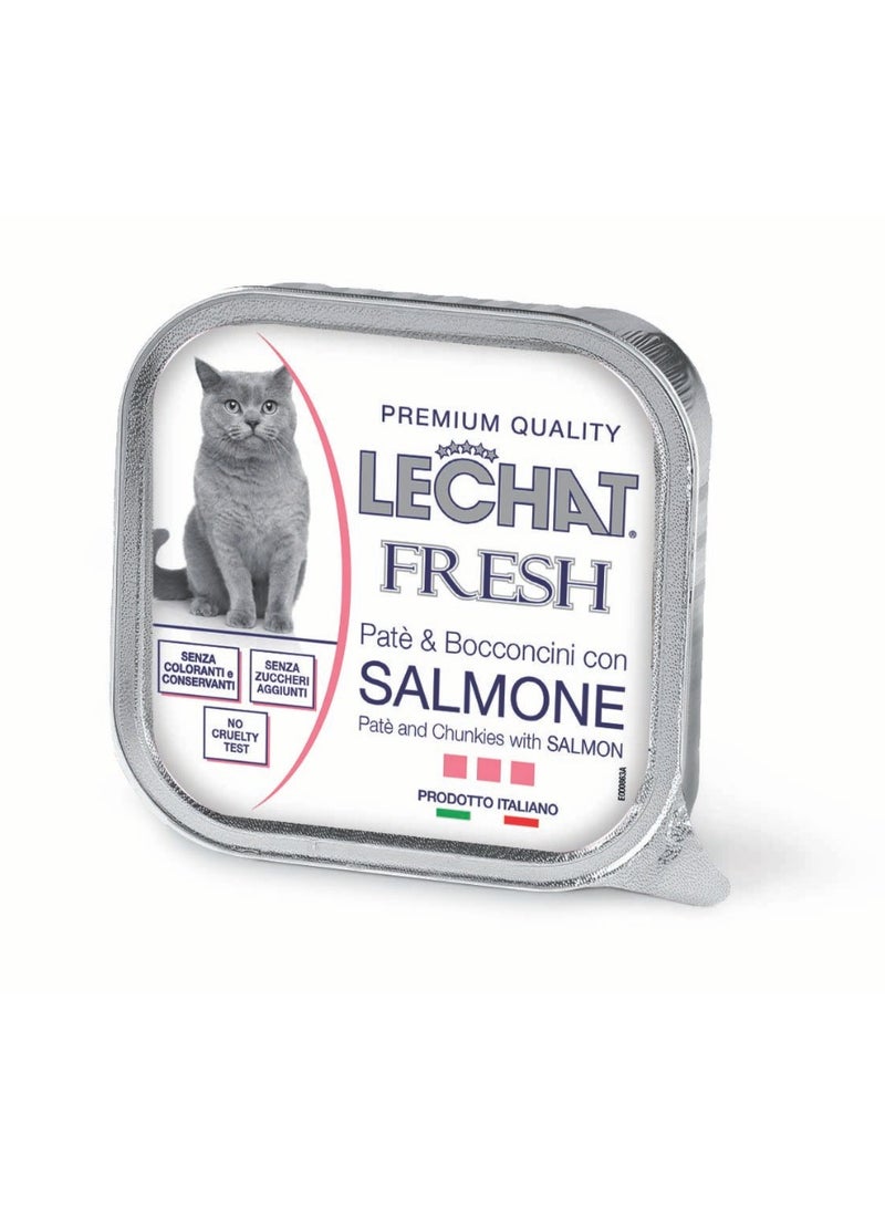 Monge Lechat Fresh by Monge | Cat Wet Food with Salmon | Super Premium Complete Wet Cat Food | Patè & Chunkies in Alutray - Image 1